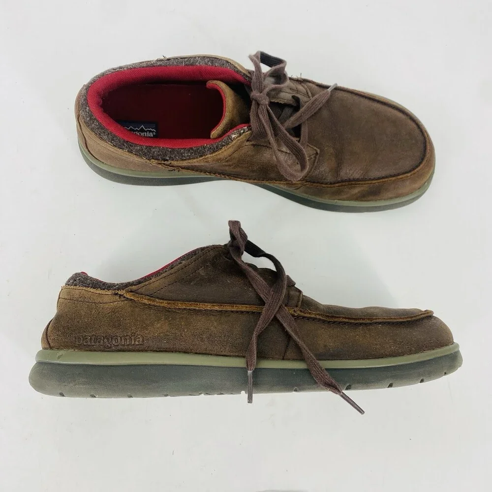 Patagonia Men's Brown Espresso Leather Chukka Lace Up Shoes Size 13